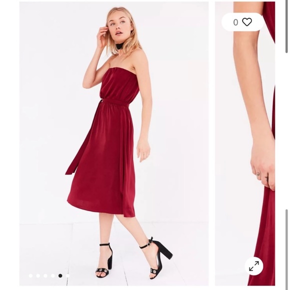 silence+noise Strapless Red Satin Dress (Urban
Outfitters) - Picture 3 of 9
